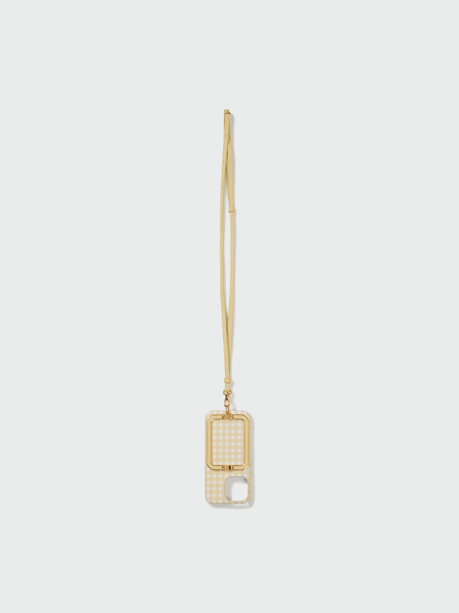 [잉크]Phone Case with Leather Strap Yellow Check [W CONCEPT]